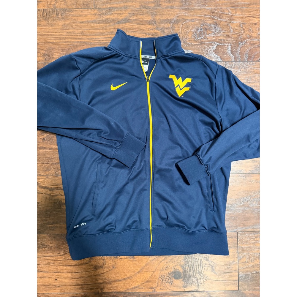 Nike West Virginia University WVU Mountaineers Dri-FIT Track Jacket Navy Blue L